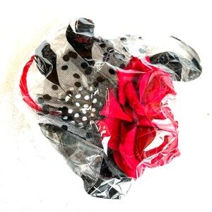 Brand New Women's Black & Red Fascinator